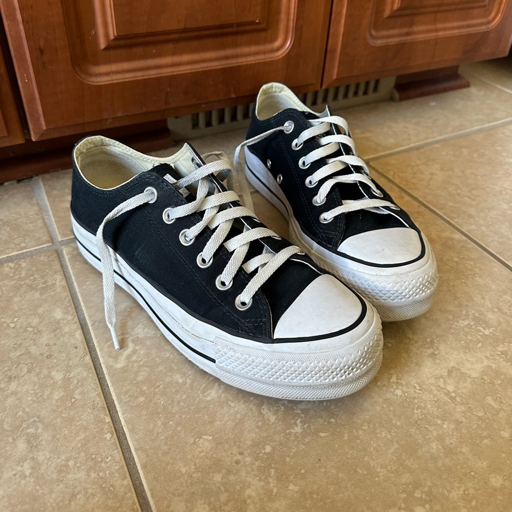 Black Platform Low Top Converse